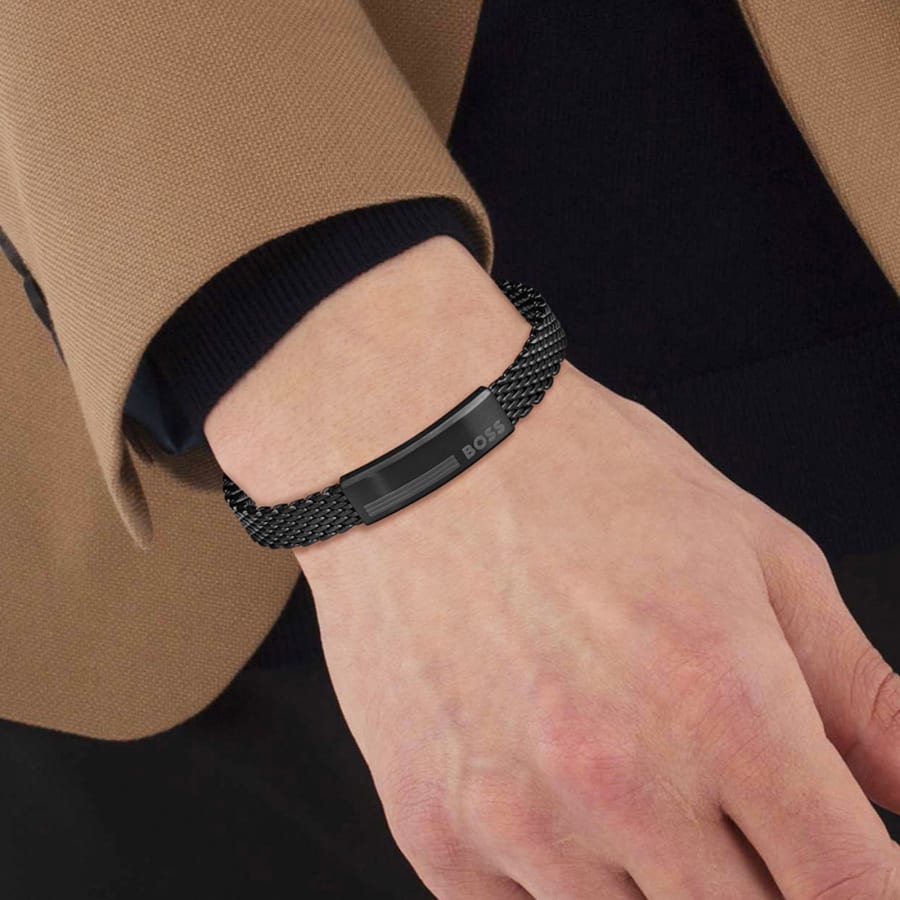 BOSS Alen IP Bracelet Black | Mainline Menswear United States